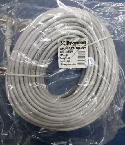 Imagen 2 de 5 de Cable De Red Patchcord 20 Metros Utp Cat 5e Inyectados