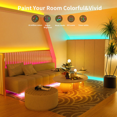 Ledagic Tira De Luces Led Inteligentes De 50 Pies, Luces Led