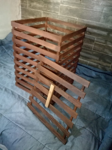 Huacal Gigante De Madera Con Tapa Color Chocolate