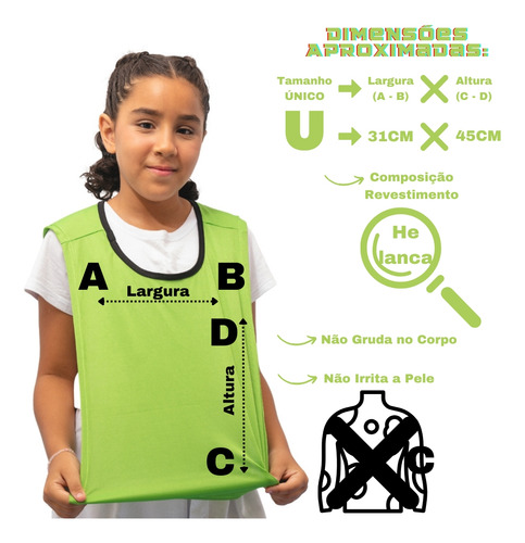 Kit C/20 Coletes Infantil De Futebol Treino Jogosimples1 Fit Cor Verde