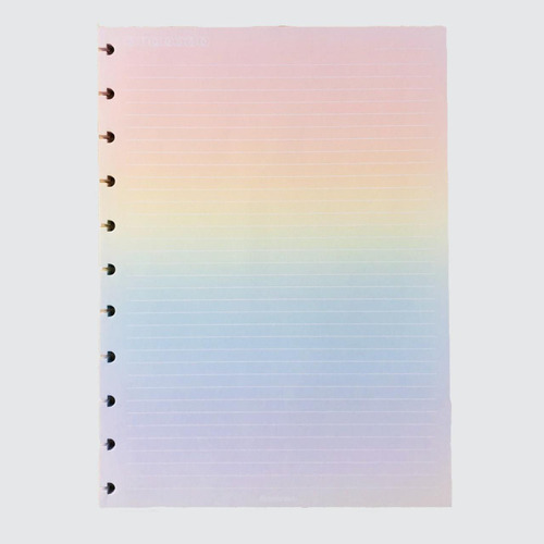 Refil Caderno Disco Grande Inteligente Rainbow-120g-11 Furos