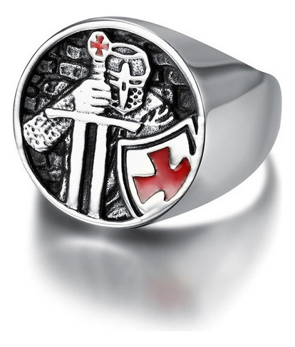 Anillos Caballeros Templarios Cruzados Para Hombre Acero Ino