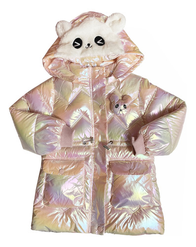 Campera Puffer Inflable Metalizada Niña Abrigada Preciosa!