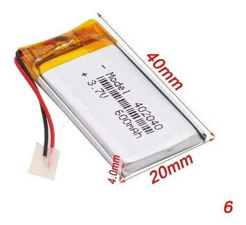 1 Unidade 502040 C/ 600mah 5mmx20mmx40mm 2 Fios 3,7v Nova