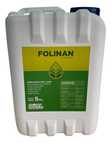 Fertilizante Liquido Para Etapas Finales 5lt Folinan Llenado