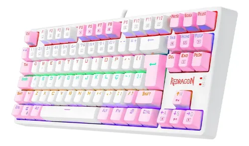 Redragon Daksa Rainbow Branco E Rosa Switch Marrom Branco E Rosa ...