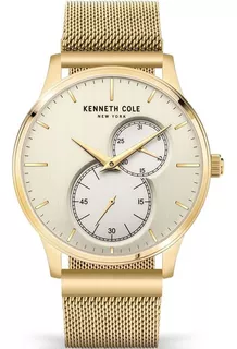 Reloj Kenneth Cole New York Caballero Acero Inox Dorado Color de la correa Plata Color del bisel Plata Color del fondo Plata