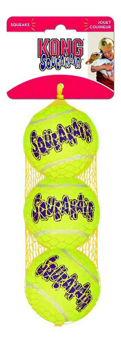 Kong Squeakair Balls Paquete 3 Pelotas De Tenis Medianas Color Amarillo