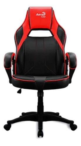 Silla de escritorio AeroCool AC40C AIR gamer ergonómica  negra y roja con tapizado de fibra de carbono y poliuretano