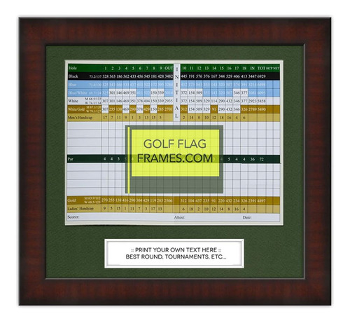 11x10 Color Caoba Golf Scorecard Marco, Moldura Brn002,...