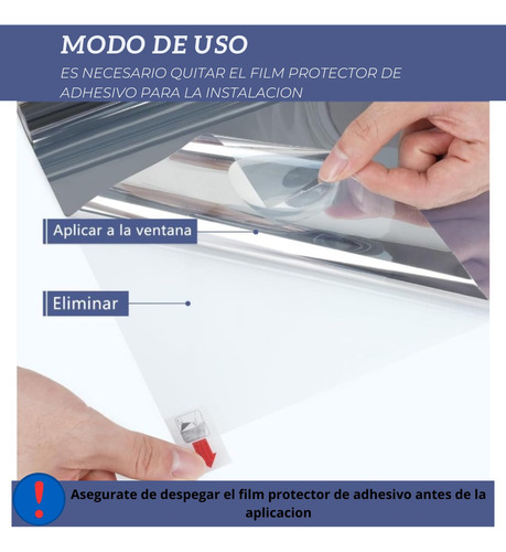 9 Rollos Film Espejado 3 Mts X 0.50 + Kit De Instalacion