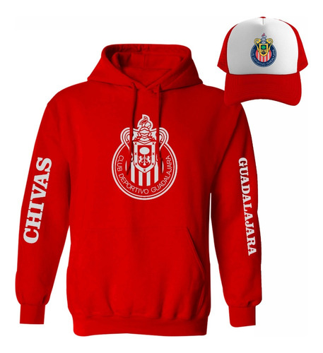 Kit Sudadera + Gorra Sublimada Chivas Guadalajara Liga Mx