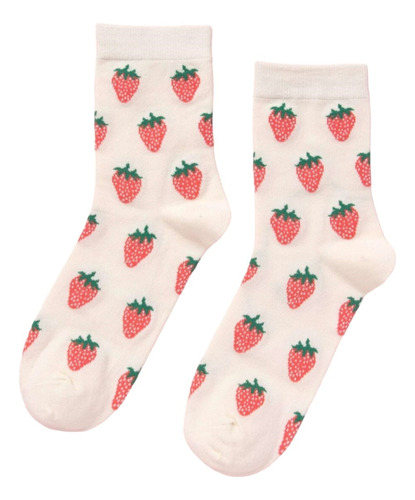 Medias Calcetines Calcetas Socks De Fresas Para Damas Shein