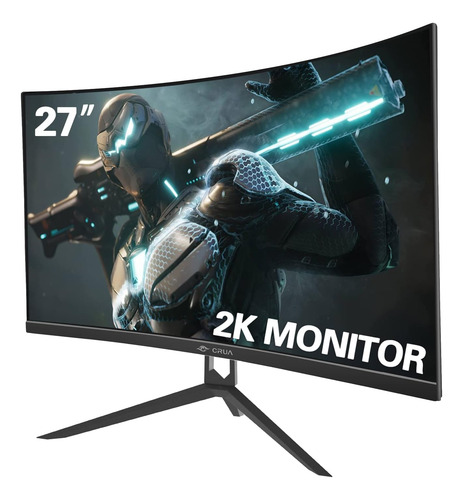 Monitor Curvo Crua 27 Para Juegos, Qhd(2560x1440p)2k 144hz 1