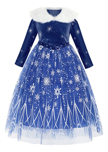 Vestido Cosplay Frozen Aisha De Manga Larga Con Cuello De Pi