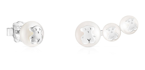 Pendientes Irregular Icon Pearl De Plata Y Perla Tous Color Blanco