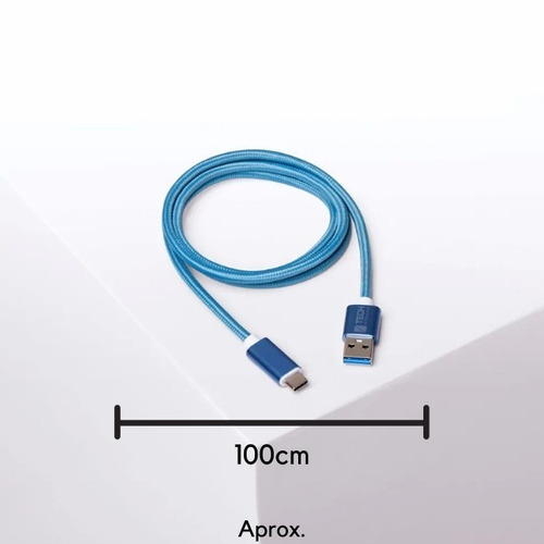 Imagen 3 de 7 de Cable Usb C 3.0 Cargador Rápido Travel Blue Tb985