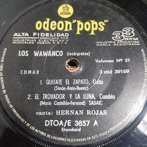 Simple Los Wawanco Hernan Rojas Odeon Pops C2