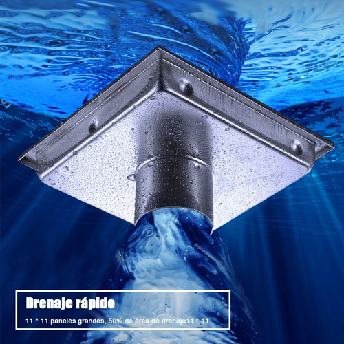 Coladera Invisible De Acero Inoxidable De 45 Mm Y 11 X 11 Cm
