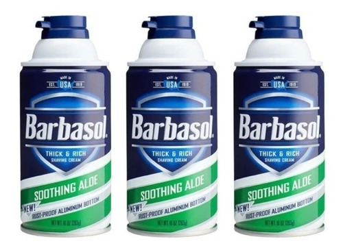 Barbasol Espuma Barba Original 283gr - Aloe Vera Pack C/3