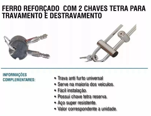 Imagem 4 de 7 de Trava Anti Furto Volante Pedal Aço Cromada Mercedes Gla Sf