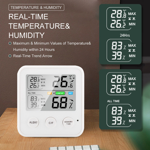 Termo-higrômetro Digital De Alta Precisão Com Tela Lcd,