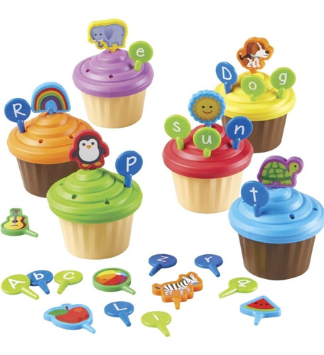 Abc Cupcake Party Toppers, Early Alphabet Learning Resources