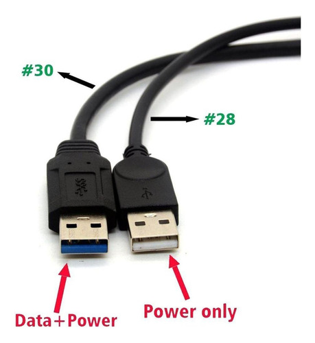 Usb 3.0 Hembra A 2 Usb Macho Extra De Datos De Alimentación