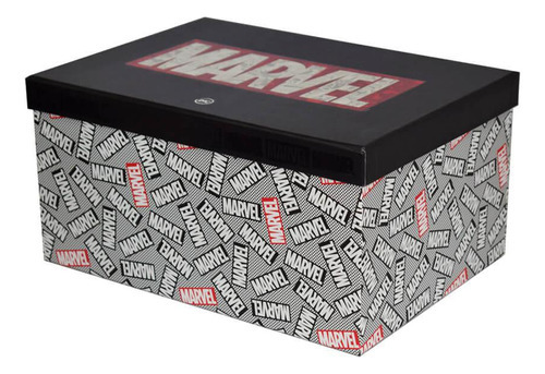 Caixa organizadora retangular para mesa com tampa multiuso escolar escritório Marvel DAC