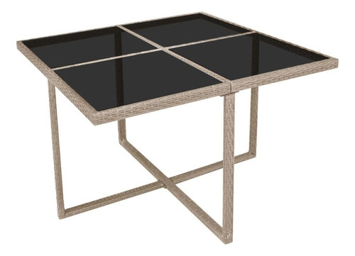 Juego De Comedor De 9 Pzas De Ratán Sintético Beige