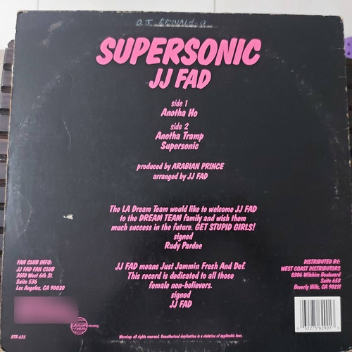 Lp Jj Fad _ Supersonic _ Single Importado (Usado)