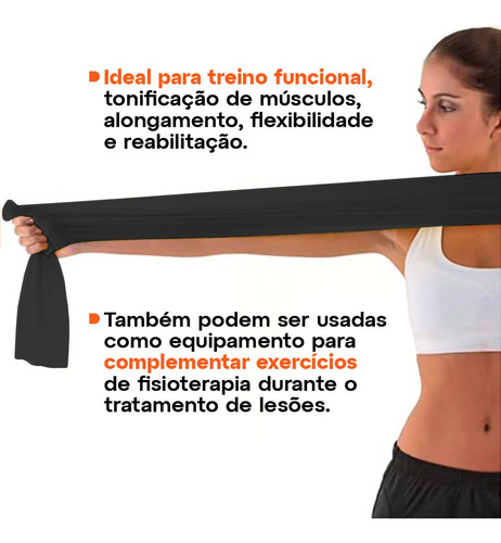 Kit 3 Faixas Elásticas 1,50m Leve