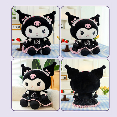Peluche Gatita Kuromi 45cm Felpa Negra Hipoalergénico