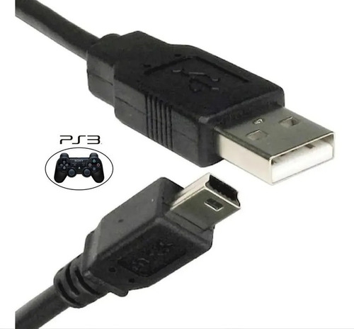 Cabo Controle Ps3 Usb X Min Usb V3 P/ Carregar Dispositivo  