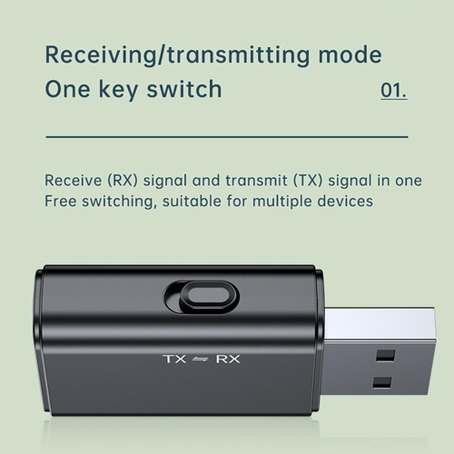2 En 1 Usb Bluetooth 5.0 Transmisor Receptor Para Tv Coche