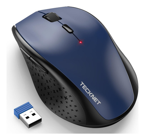 Mouse Inalámbrico Tecknet 2.4 G Usb Azul