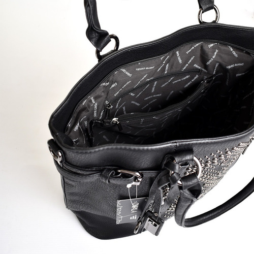 Imagen 3 de 6 de Carteras Importadas Mujer Eco Cuero Tachas Pierre Cardin
