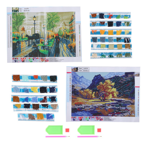 Kit De Pintura: Cuadros Bordados De Paisajes Urbanos