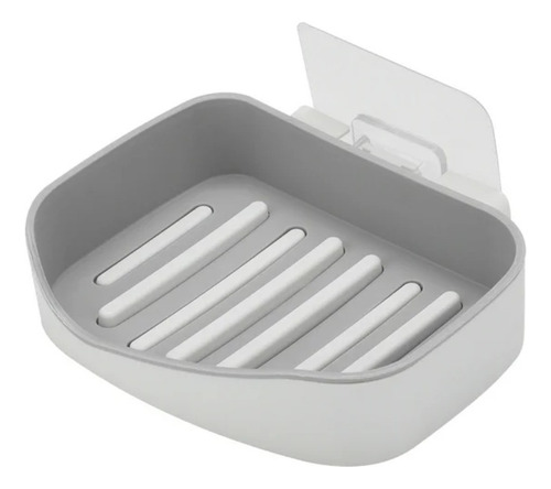 Jabonera De Plástico Autoadhesiva Para Pared Baño Ducha Color Gris
