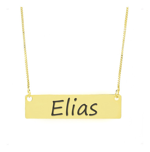 Colar Nome Personalizado Chapinha Gravação Elias Banhado Our