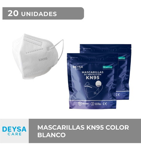 Mascarillas Kn95 2 Env. Resellable 10 Un C/u (20 Un)