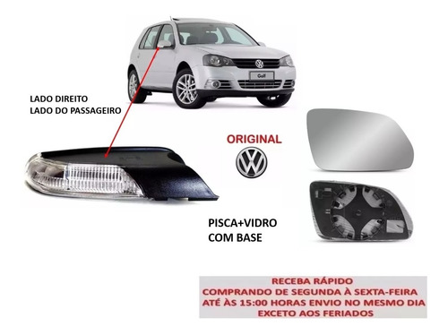 Pisca Retrovisor Golf 2008 2009 2010 2011 + Lente C/base Dir