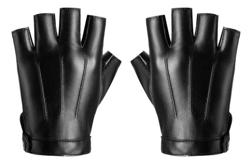4 Guantes De Medio Guantes De Cuero Pu A Prueba De Golpes