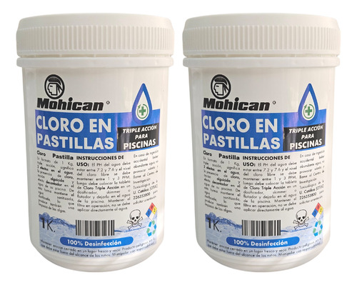 Promoción 2 Cloro Triple Acción En Pastillas 1 Kg Mohican