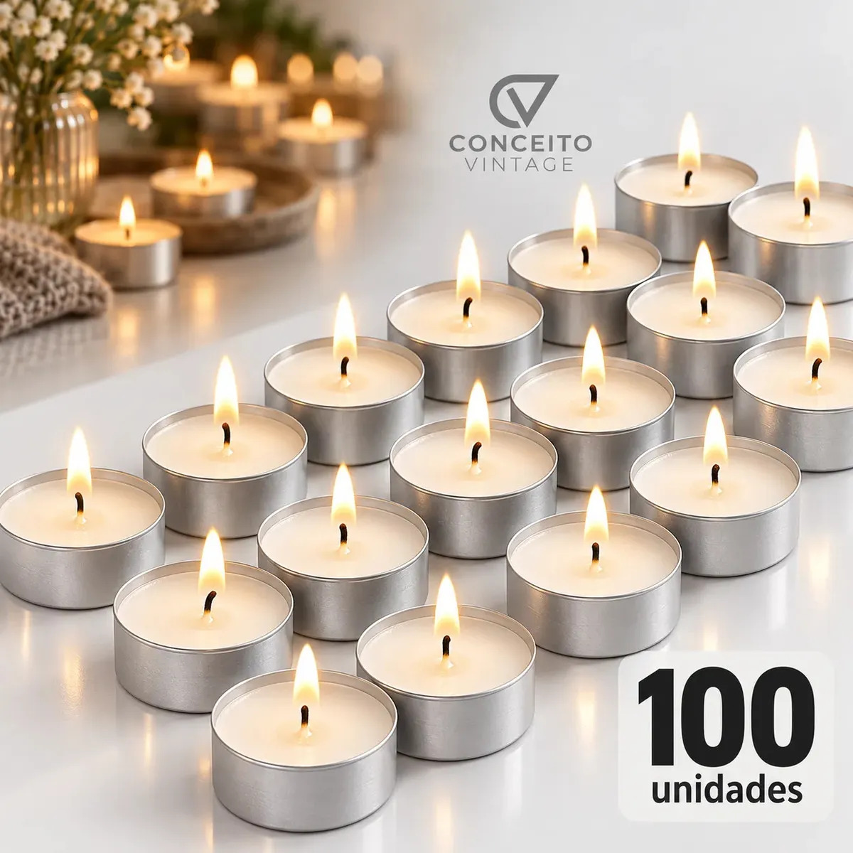 Kit 100 Velas Rechaud Flutuante Decoração Casamento Festa