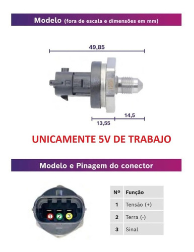 Imagen 3 de 10 de Sensor Presión Tipo Ps10b 145 Psi Original Bosch Fueltech