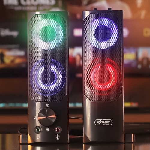 Caixa De Som Alto Falante Rgb Computador/pc/notebook Usb P2