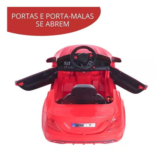 Mini Carro Elétrico Infantil com Controle Remoto - BW007BR - Importway -  Branco