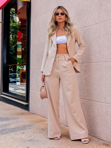 Conjunto Calça Blazer Alfaiataria Feminino Social