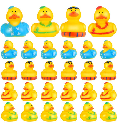 ~? 24 Pcs Playa De Verano Hawaiian Rubber Ducks Bath Toy Duc